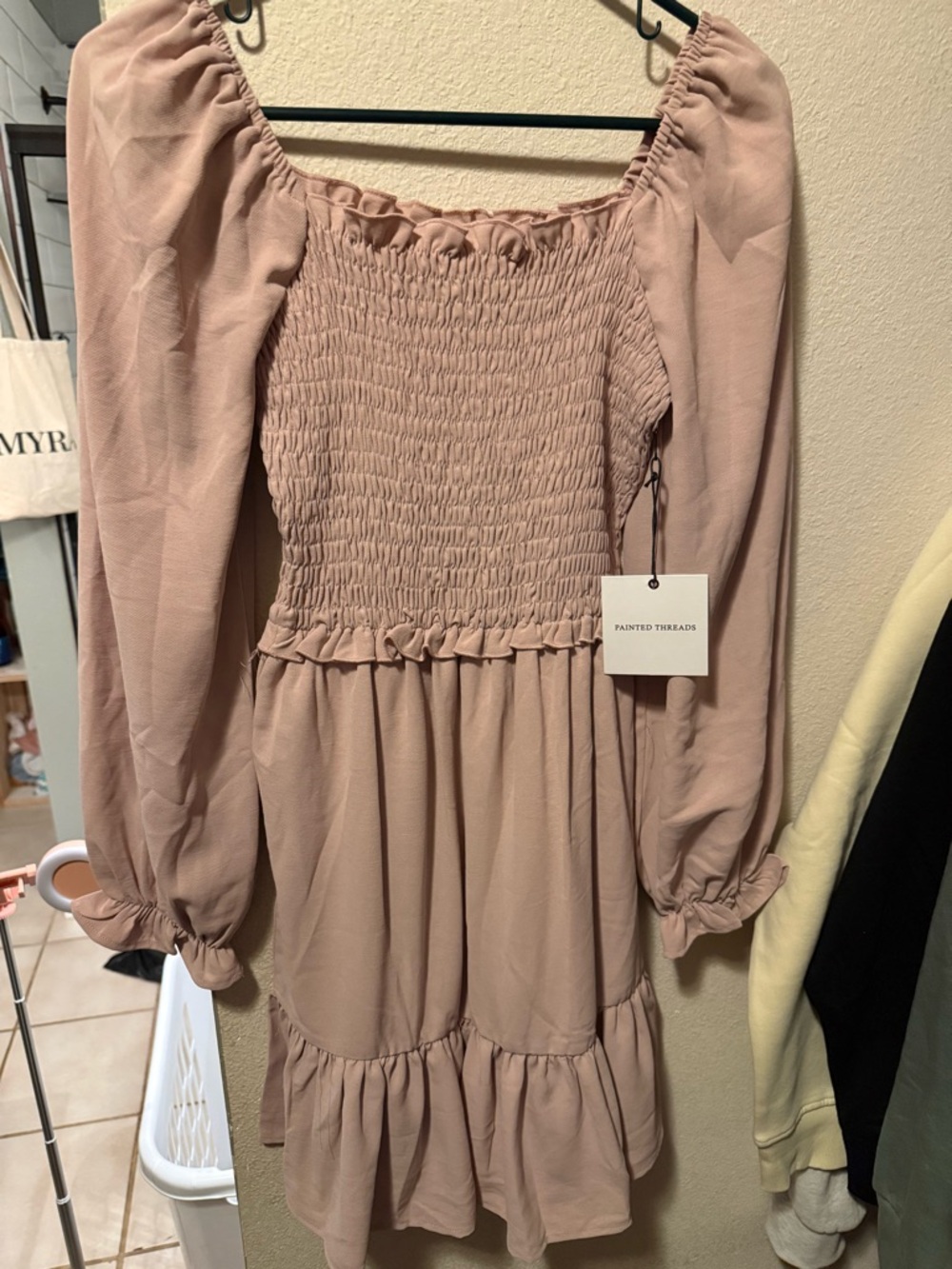 painted threads Dusty Blush Smocked Top